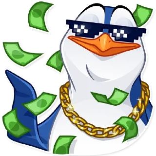 🤑-Penguin Kevin, Telegram Sticker