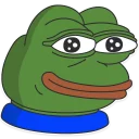 😌-Pepe the frog @pepetopfrog, Telegram Sticker