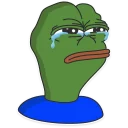 😢-Pepe the frog @pepetopfrog, Telegram Sticker
