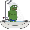 🛁-Pepe the frog @pepetopfrog, Telegram Sticker