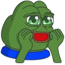 😱-Pepe the frog @pepetopfrog, Telegram Sticker