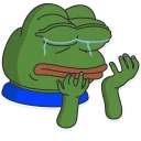 😭-Pepe the frog @pepetopfrog, Telegram Sticker