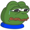 😭-Pepe the frog @pepetopfrog, Telegram Sticker