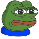😢-Pepe the frog @pepetopfrog, Telegram Sticker