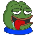 😋-Pepe the frog @pepetopfrog, Telegram Sticker