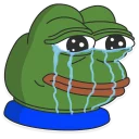 😭-Pepe the frog @pepetopfrog, Telegram Sticker