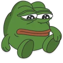 😕-Pepe the frog @pepetopfrog, Telegram Sticker