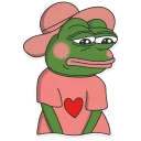 👧-Pepe the frog @pepetopfrog, Telegram Sticker