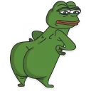 🍑-Pepe the frog @pepetopfrog, Telegram Sticker