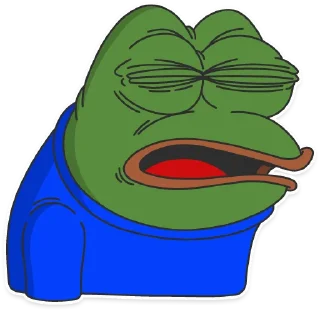 😩-Pepe the frog @pepetopfrog, Telegram Sticker