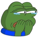 😢-Pepe the frog @pepetopfrog, Telegram Sticker