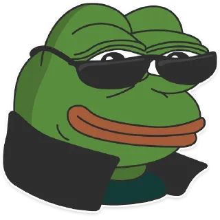 😎-Pepe the frog @pepetopfrog, Telegram Sticker