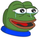 😢-Pepe the frog @pepetopfrog, Telegram Sticker