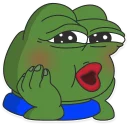 😱-Pepe the frog @pepetopfrog, Telegram Sticker