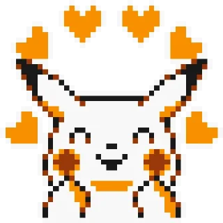 🥰-Pikachu sprites, Telegram Sticker