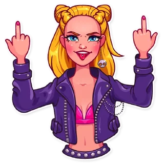 🖕-Pink Doll, Telegram Sticker