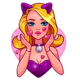 😘-Pink Doll, Telegram Sticker