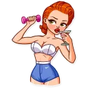 💪-Pin-up Girl, Telegram Sticker