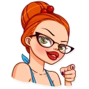 👇-Pin-up Girl, Telegram Sticker