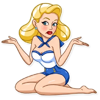🤷‍♀️-Pin-up Babes, Telegram Sticker