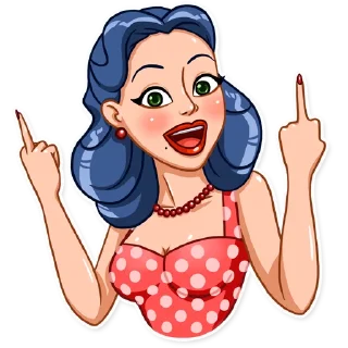 🖕-Pin-up Babes, Telegram Sticker