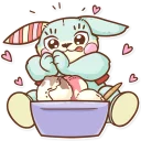 😋-Plush Baby Bunny, Telegram Sticker