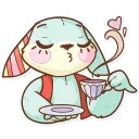 🍵-Plush Baby Bunny, Telegram Sticker