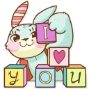 ❤-Plush Baby Bunny, Telegram Sticker