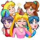 🥳-Sailor Moon, Telegram Sticker