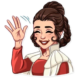 👋-Princess Leia, Telegram Sticker