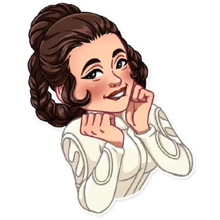 😊-Princess Leia, Telegram Sticker