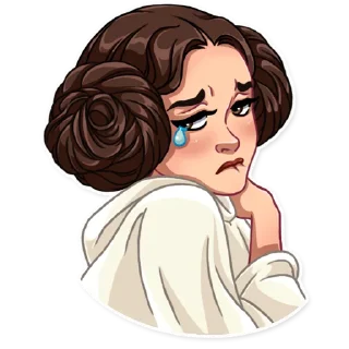 😢-Princess Leia, Telegram Sticker