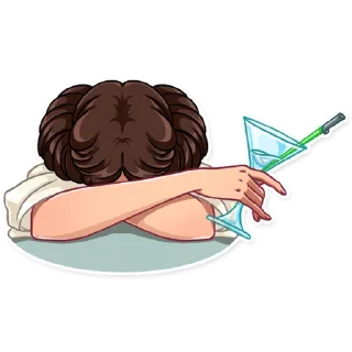 🥴-Princess Leia, Telegram Sticker
