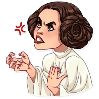 😡-Princess Leia, Telegram Sticker