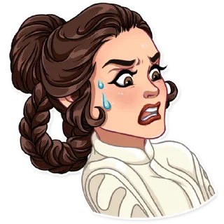 😨-Princess Leia, Telegram Sticker