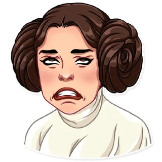 😬-Princess Leia, Telegram Sticker