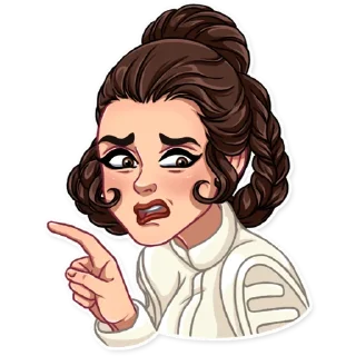 😦-Princess Leia, Telegram Sticker