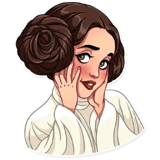 😊-Princess Leia, Telegram Sticker