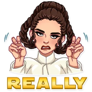 😑-Princess Leia, Telegram Sticker