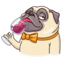 🍷-Pug Power, Telegram Sticker