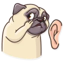 🤫-Pug Power, Telegram Sticker