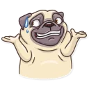 😓-Pug Power, Telegram Sticker