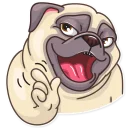 👆-Pug Power, Telegram Sticker