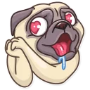 😍-Pug Power, Telegram Sticker