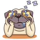 😴-Pug Power, Telegram Sticker