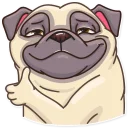 👍-Pug Power, Telegram Sticker