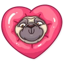 😍-Pug Power, Telegram Sticker