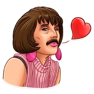 😘-Freddie Mercury, Telegram Sticker