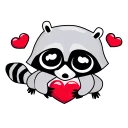 😍-Raccoon, Telegram Sticker
