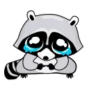 😢-Raccoon, Telegram Sticker